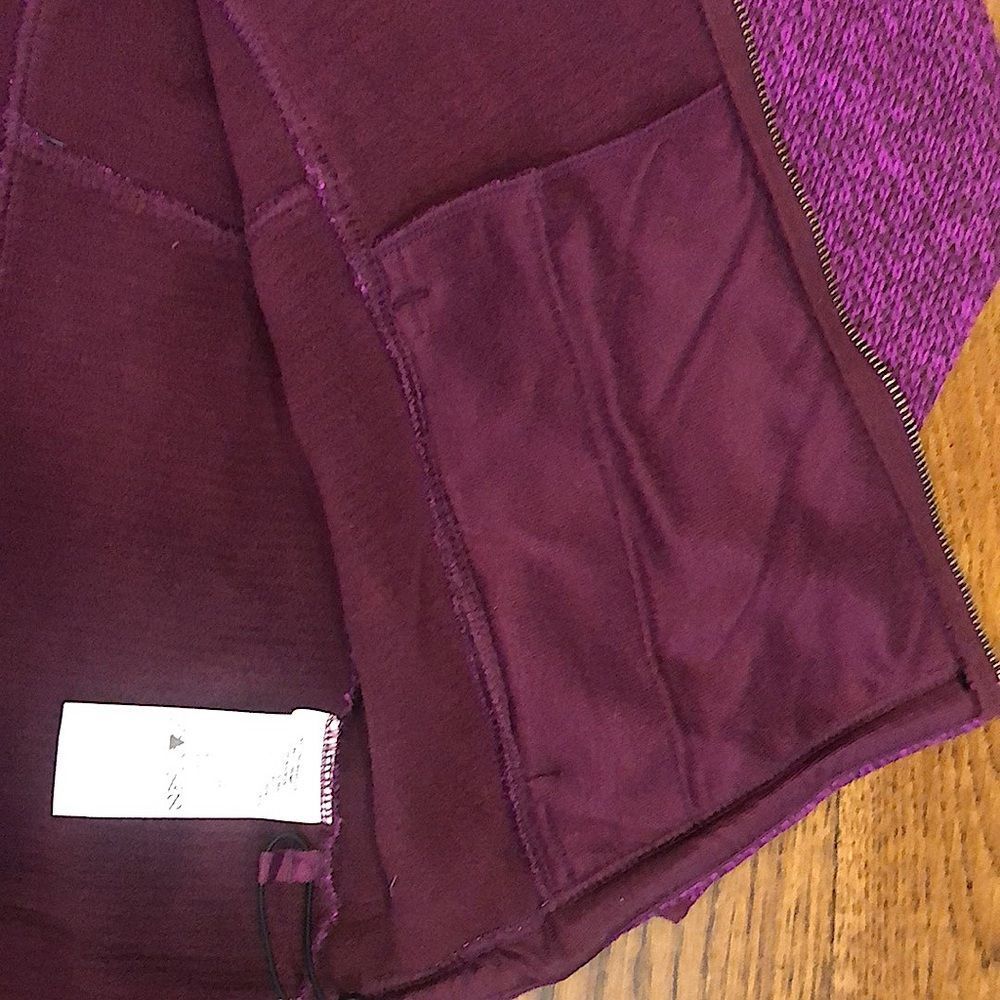 COLUMBIA Womens Raspberry Wine Knit Full Zip Fleece Lined Zip Pockets Hoodie Lrg - Picture 12 of 15